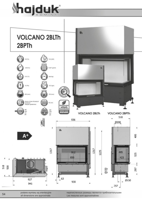 HAJDUK WKŁAD KOMINKOWY VOLCANO 2BLTH HAJDUK WKŁAD KOMINKOWY VOLCANO 2BLTH