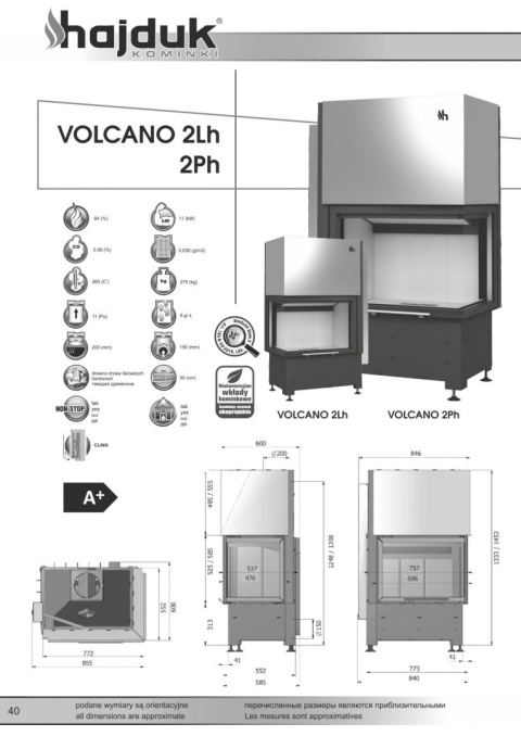 HAJDUK WKŁAD KOMINKOWY VOLCANO 2LH SZKŁO GIĘTE HAJDUK WKŁAD KOMINKOWY VOLCANO 2LH SZKŁO GIĘTE