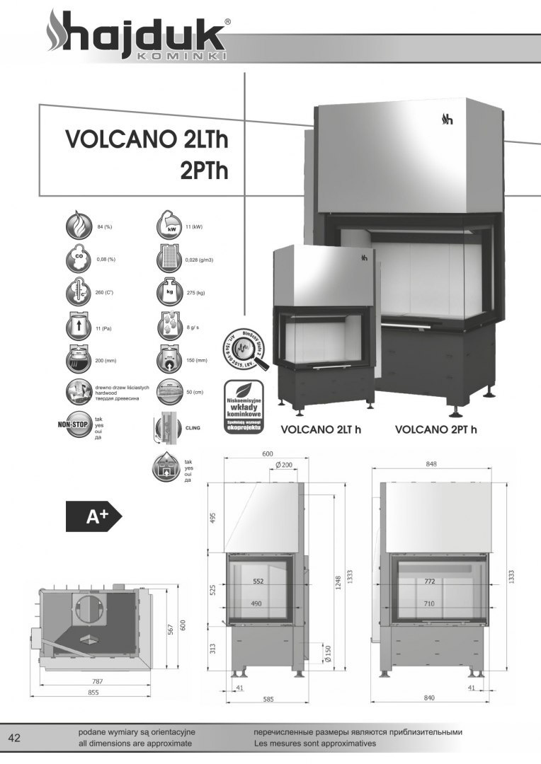 HAJDUK WKŁAD KOMINKOWY VOLCANO 2PTH HAJDUK WKŁAD KOMINKOWY VOLCANO 2PTH