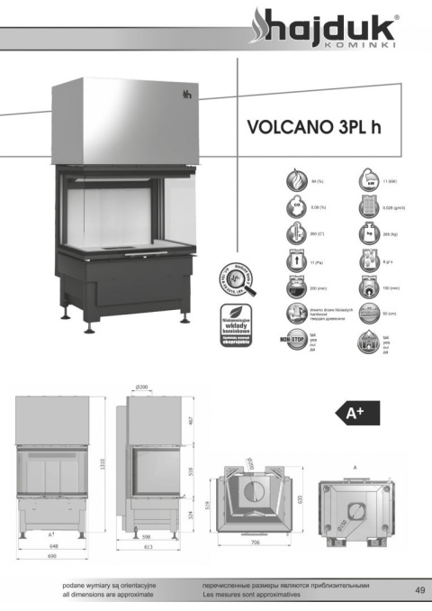 HAJDUK WKŁAD KOMINKOWY VOLCANO 3PLH HAJDUK WKŁAD KOMINKOWY VOLCANO 3PLH