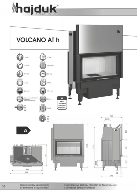 HAJDUK WKŁAD KOMINKOWY VOLCANO ATH HAJDUK WKŁAD KOMINKOWY VOLCANO ATH
