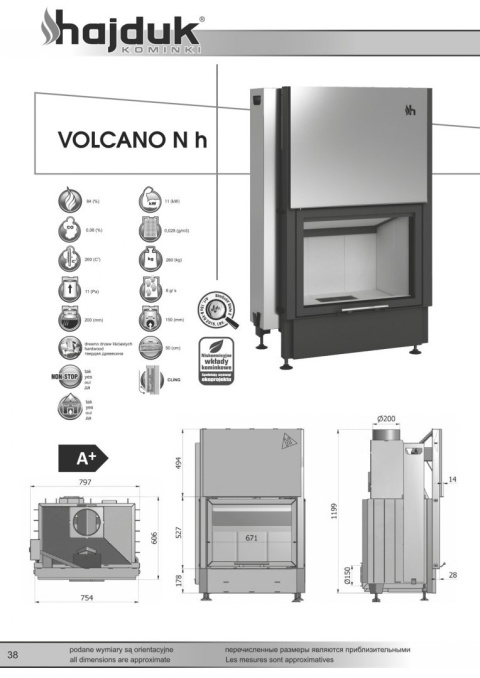 HAJDUK WKŁAD KOMINKOWY VOLCANO NH HAJDUK WKŁAD KOMINKOWY VOLCANO NH