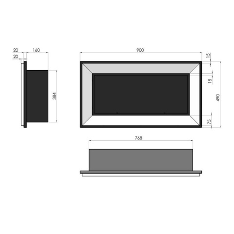 SIMPLE FIRE BIOKOMINEK FRAME 900 CZARNY SIMPLE FIRE BIOKOMINEK FRAME 900 CZARNY