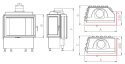 KOBOK WKŁAD KOMINKOWY CORNER MIDI 600/510 BS/330 LEWY SM