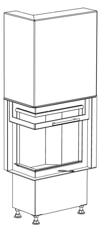 KOBOK WKŁAD KOMINKOWY CORNER VD GILOTYNA 650/510 BS/380 LEWY KOBOK WKŁAD KOMINKOWY CORNER VD GILOTYNA 650/510 BS/380 LEWY