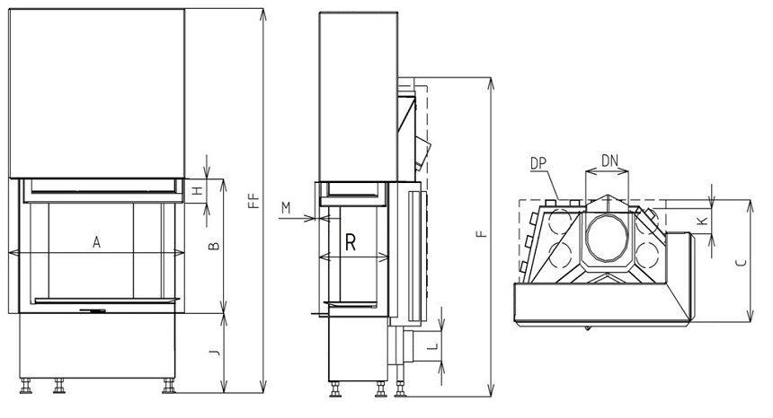 KOBOK WKŁAD KOMINKOWY CORNER VD GILOTYNA 780/510 BS/380 SM KRO-4S LEWY KOBOK WKŁAD KOMINKOWY CORNER VD GILOTYNA 780/510 BS/380 SM KRO-4S LEWY