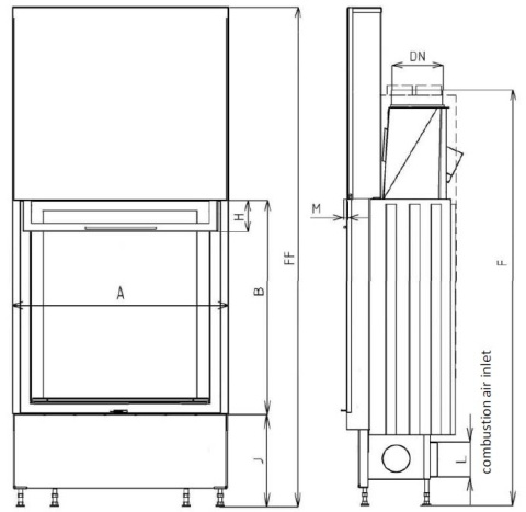 KOBOK WKŁAD KOMINKOWY HORIZONTAL VD GILOTYNA 1070/1200 KOBOK WKŁAD KOMINKOWY HORIZONTAL VD GILOTYNA 1070/1200