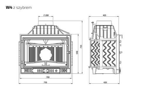 KAWMET WKŁAD KOMINKOWY W4 KAWMET WKŁAD KOMINKOWY W4