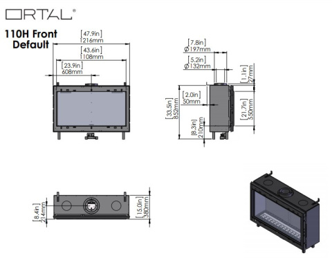 ORTAL KOMINEK GAZOWY CLEAR 110H ORTAL KOMINEK GAZOWY CLEAR 110H