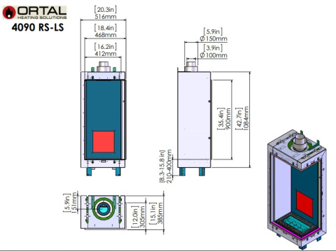 ORTAL KOMINEK GAZOWY CLEAR 40H90 LS ORTAL KOMINEK GAZOWY CLEAR 40H90 LS