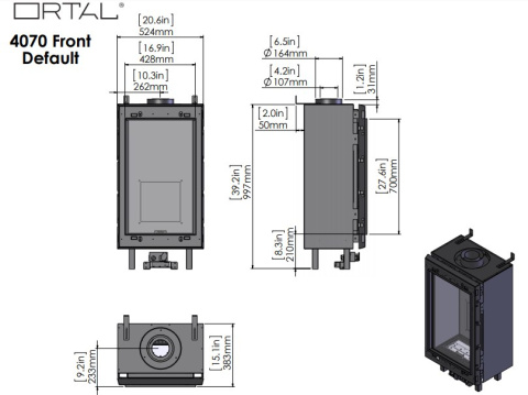 ORTAL KOMINEK GAZOWY CLEAR 40H70 ORTAL KOMINEK GAZOWY CLEAR 40H70