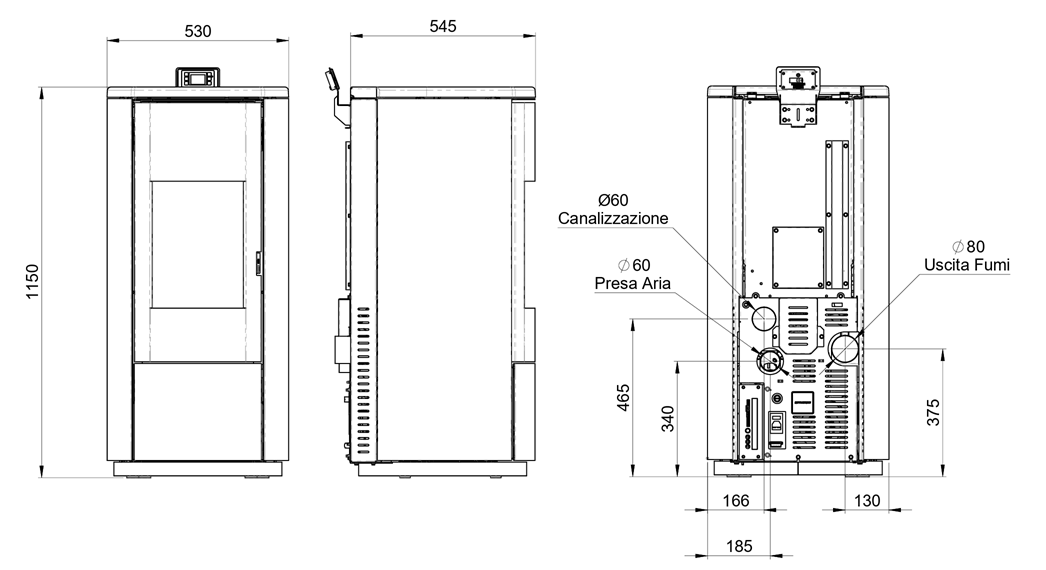 Piecyk na pellet Nobis A8-10 Round steel