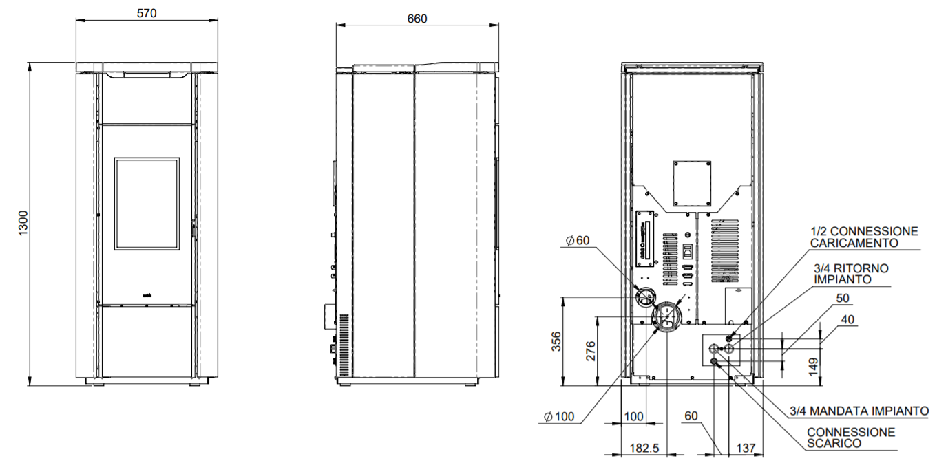 Piec na pellet Nobis H20 Shape Steel