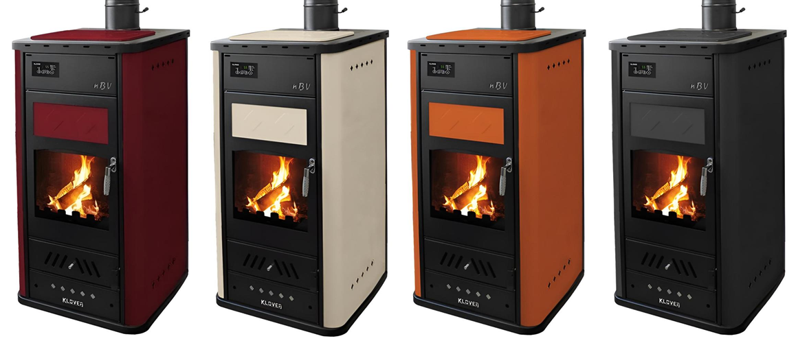 Piecyk na drewno z płaszczem Klover Belvedere 30 steel